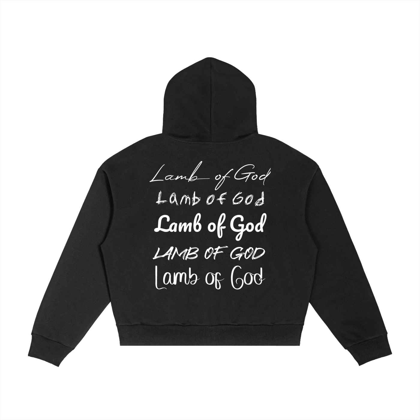 Lamb of God - Contrast Plaid Boxy Zip Hoodie