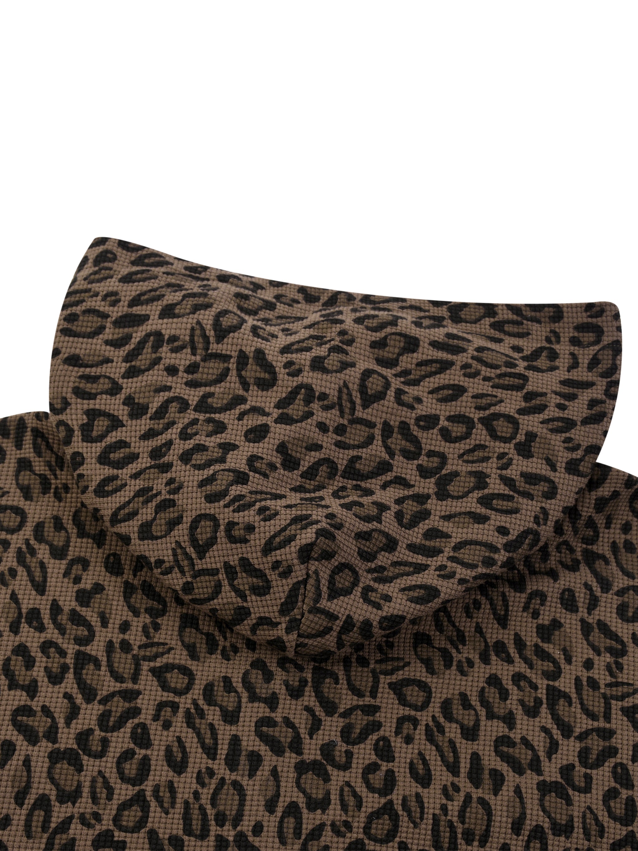 Jesus Lover Leopard Print Waffle Full Zip Hoodie