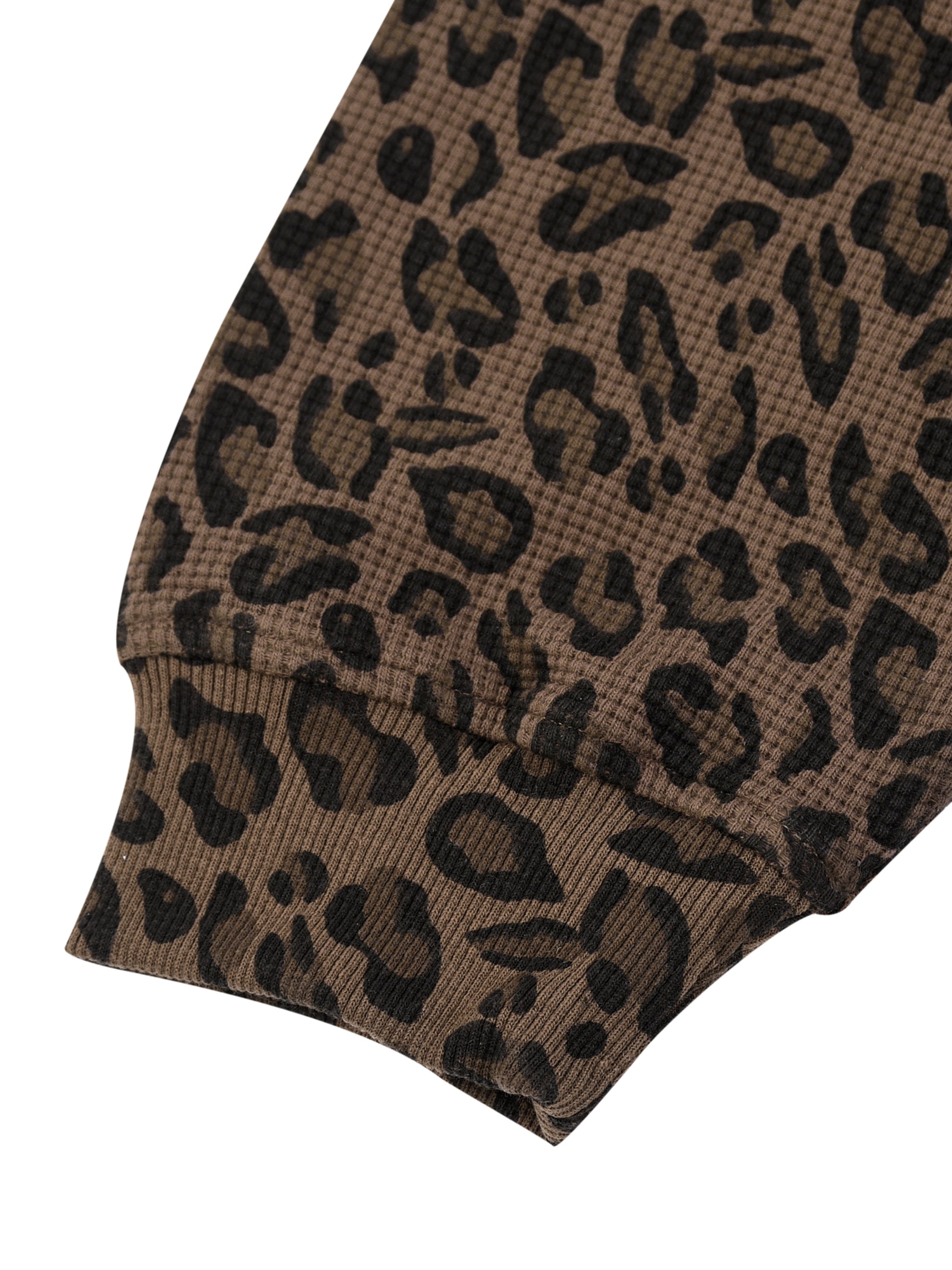 Jesus Lover Leopard Print Waffle Full Zip Hoodie