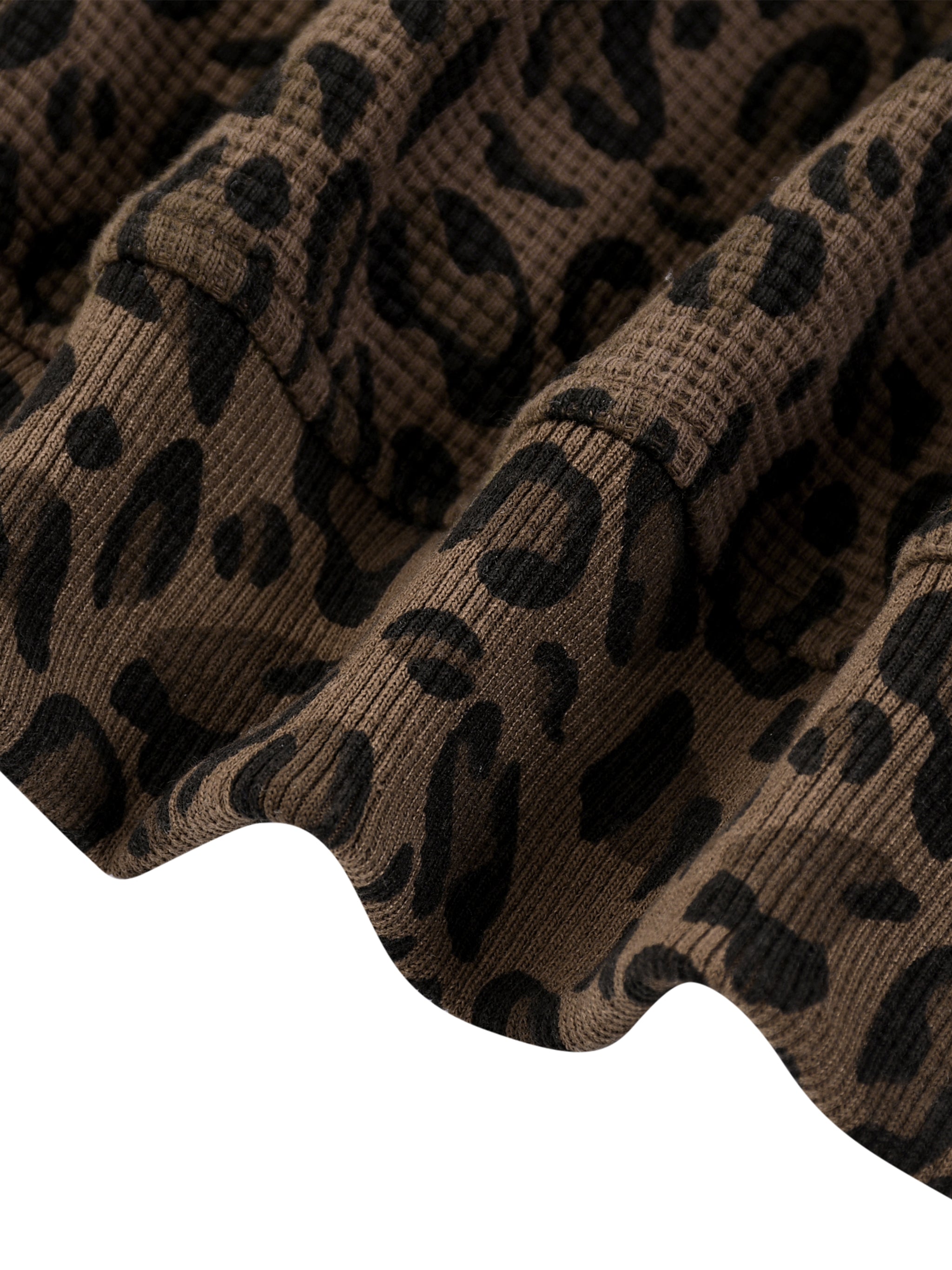 Jesus Lover Leopard Print Waffle Full Zip Hoodie