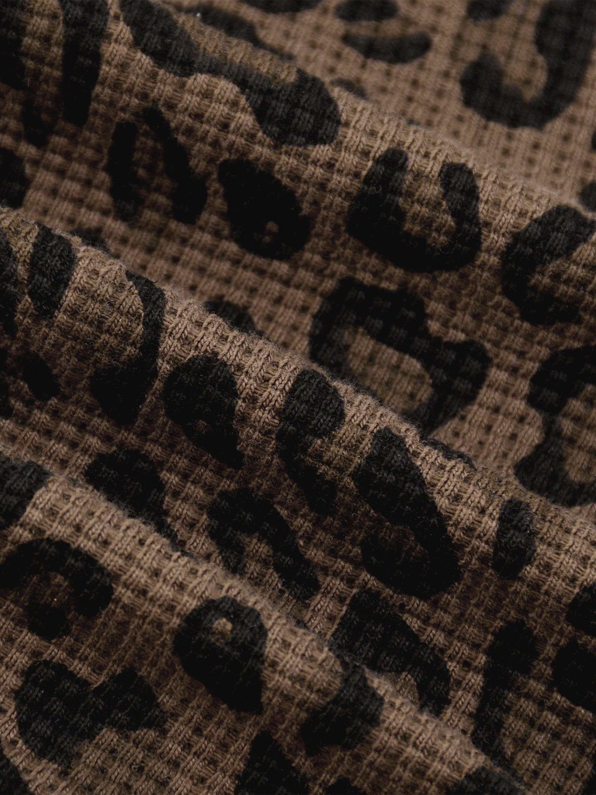 Jesus Lover Leopard Print Waffle Full Zip Hoodie